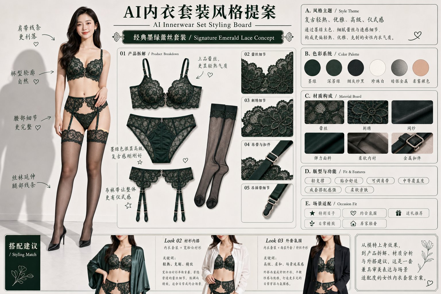 AI内衣套装提案 ChatGPT Image 2.0提示词
